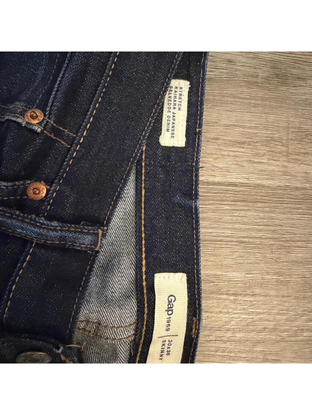 Gap japanese Selvedgeskinny jeans in navy blue, size 30x30 #denim #skinny - Picture 6 of 8